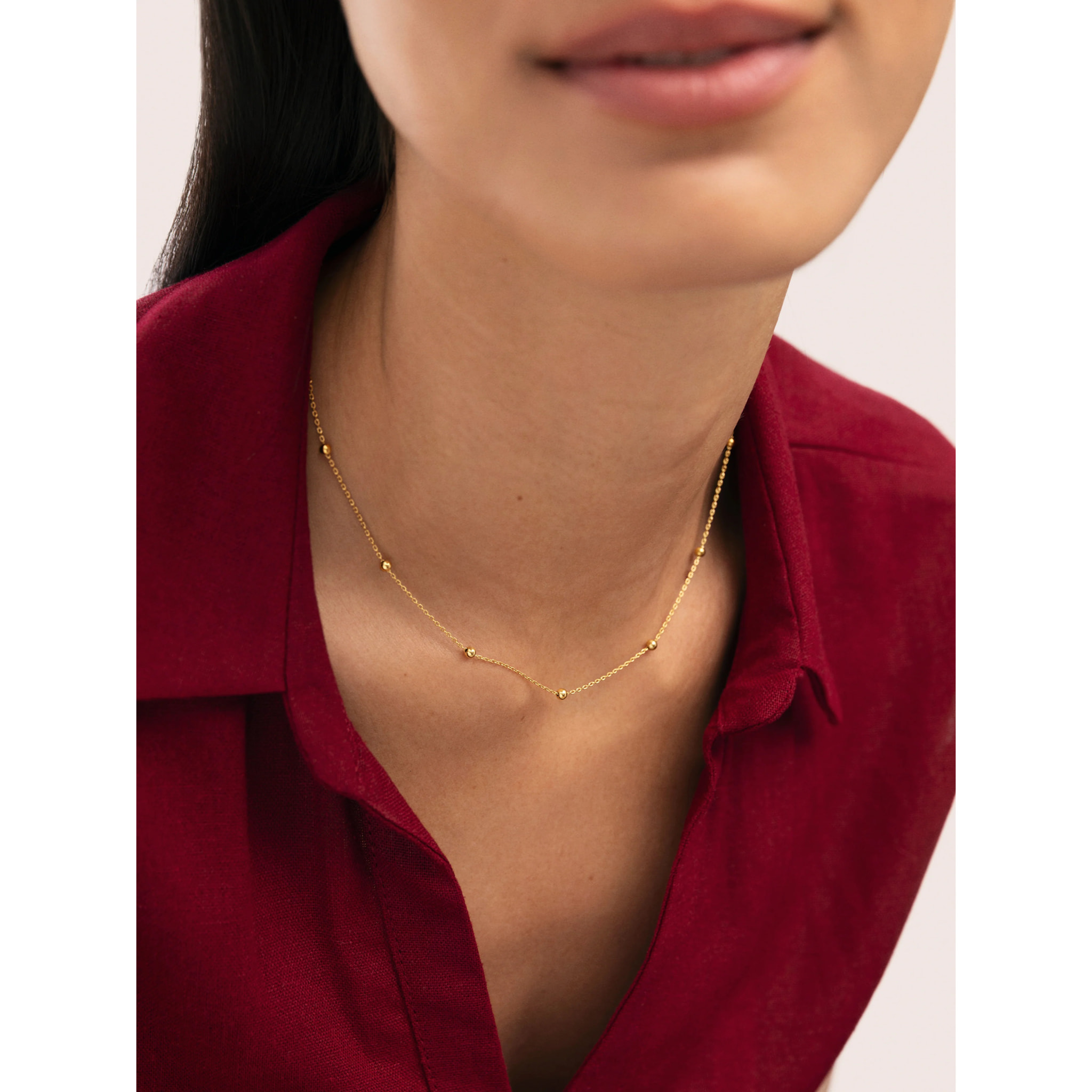 Collar Dots L Acero Baño Oro