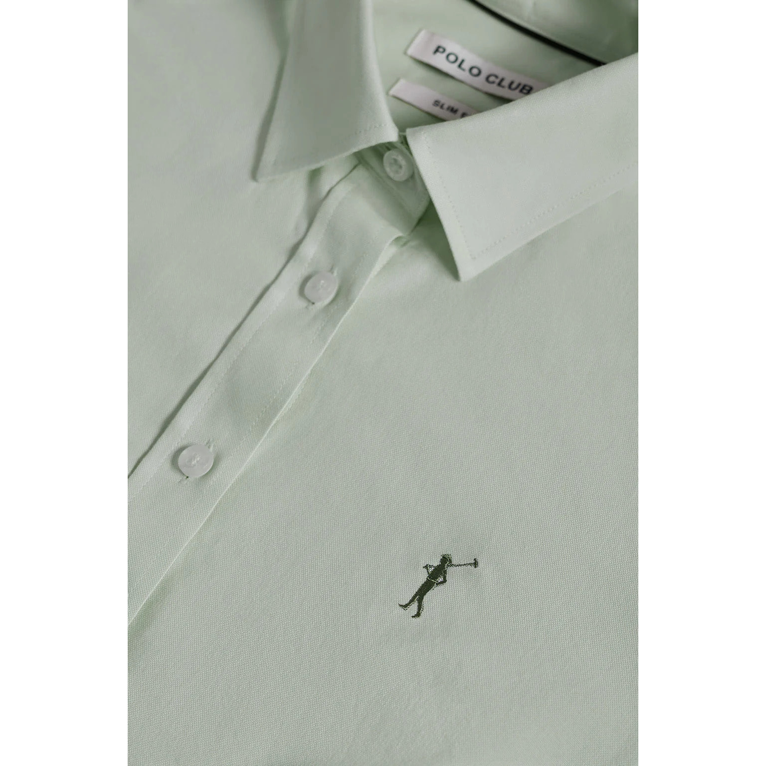 Camicia verde giada Oxford Slim fit con logo Rigby Go