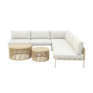 Salon de jardin modulable aluminium et cordes 5 places ORIAL