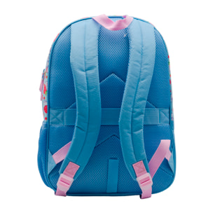 Zaino Primario Cinnamoroll a doppio scomparto, grande capacità e adattabile al carrello. Con accessorio pom pom.