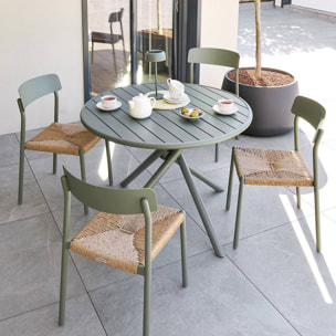 Table de jardin 4 places Nebullia D105cm vert laurier