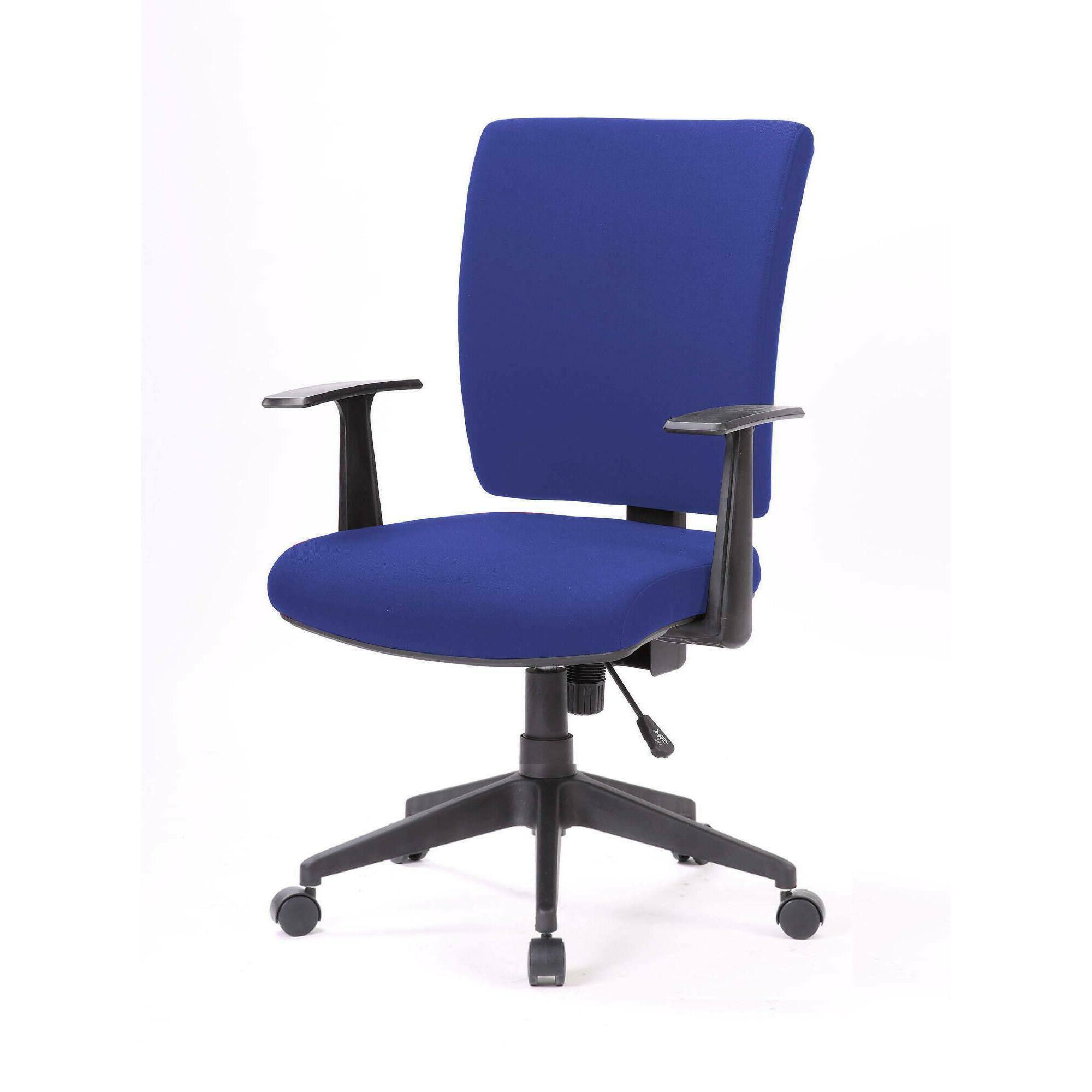 Sedia da ufficio Palmerston, Poltrona direzionale con braccioli, Seduta ergonomica da ufficio, 61x65h98/108 cm, Blu