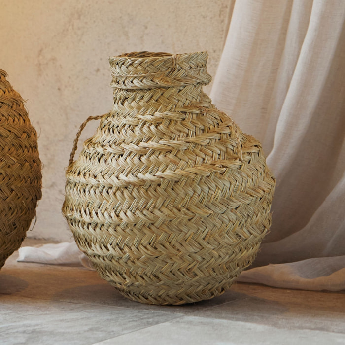 Grand panier déco jarre - Naturel