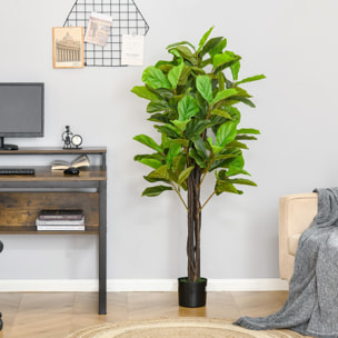 Planta Artificial Higuera en Maceta Altura 155 cm con 114 Hojas Árbol Falso Interior para Decoración Hogar Salón Dormitorio Verde