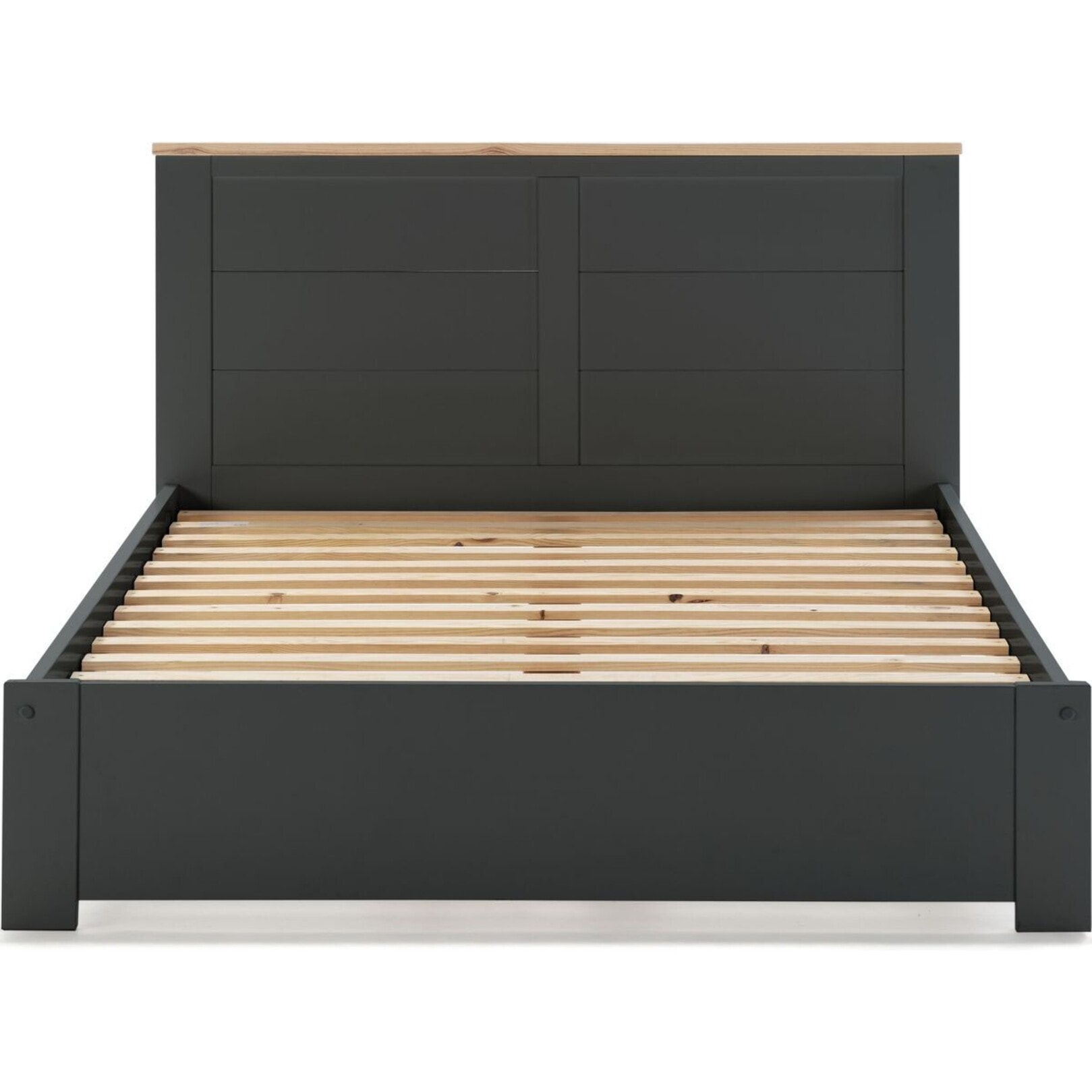 Lit adulte avec tête de lit en bois - NEVEA