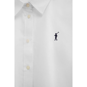 Camicia oxford bianca regular fit con ricamo Rigby Go