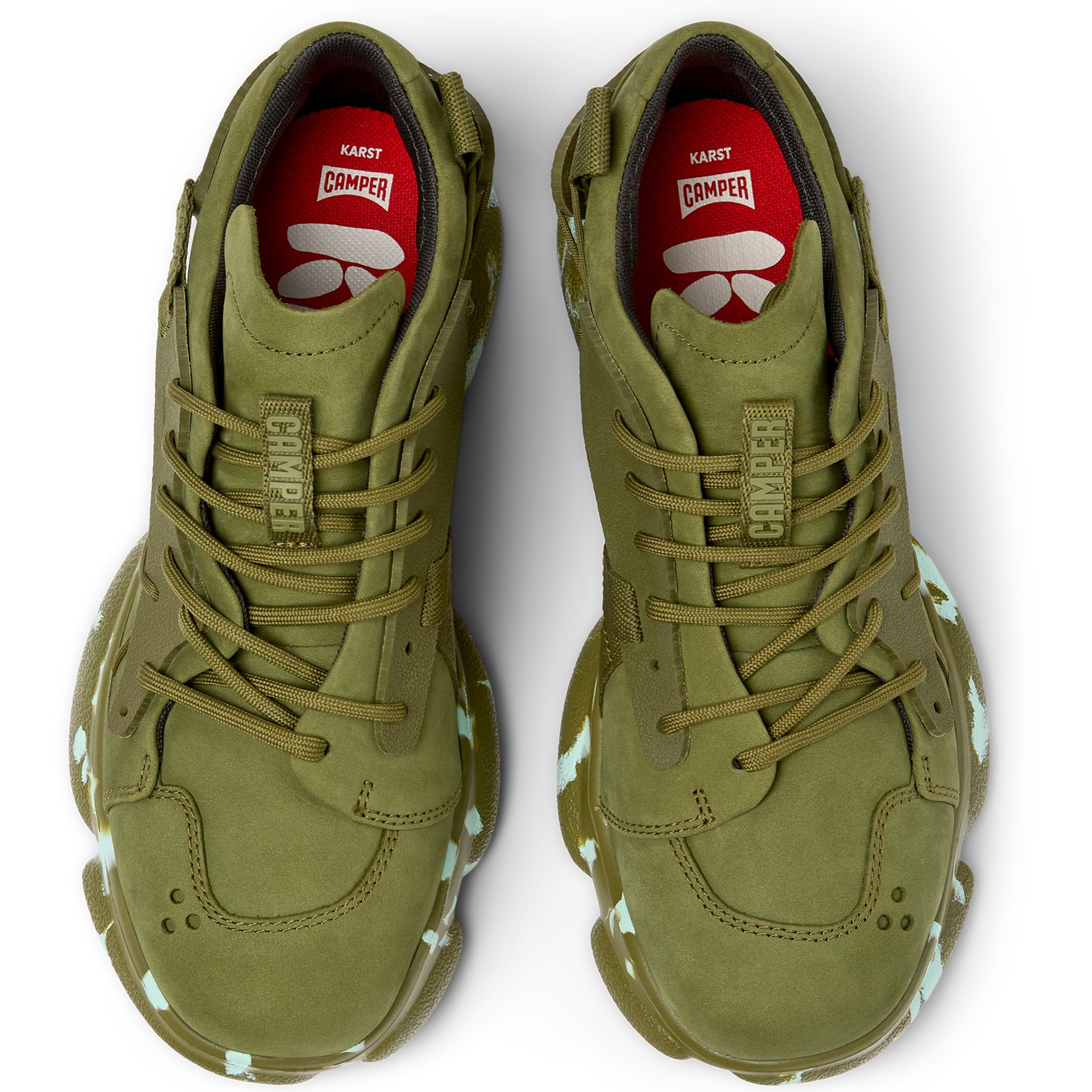 Zapatillas - CAMPER Karst - Verde - Cuero Nubuck