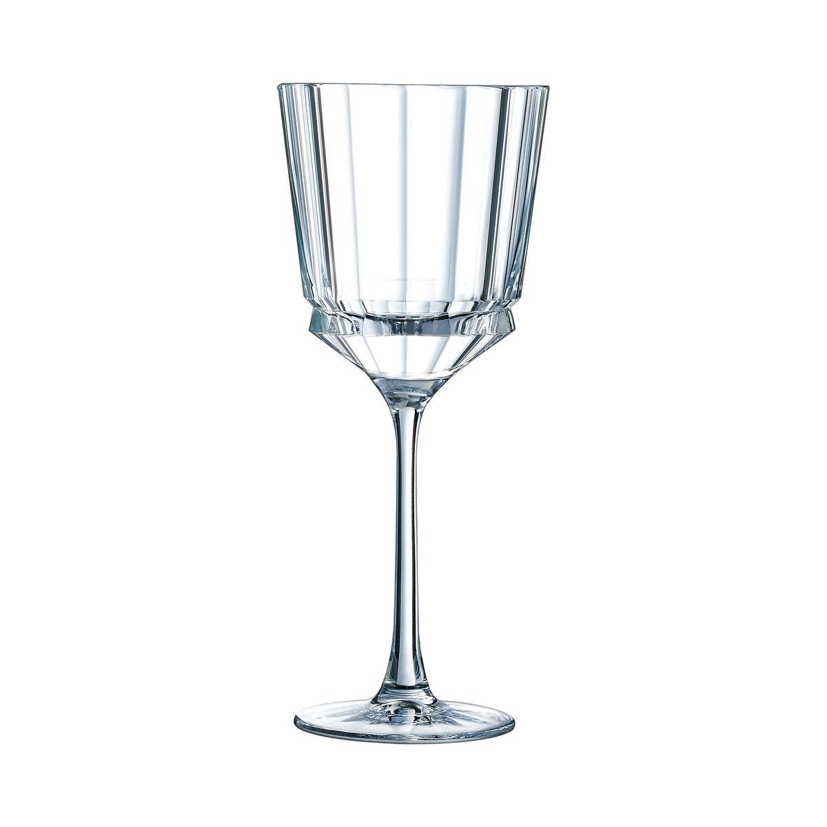 6 verres à pied de table 25cl Macassar - Cristal d'Arques - Verre ultra transparent au design vintage