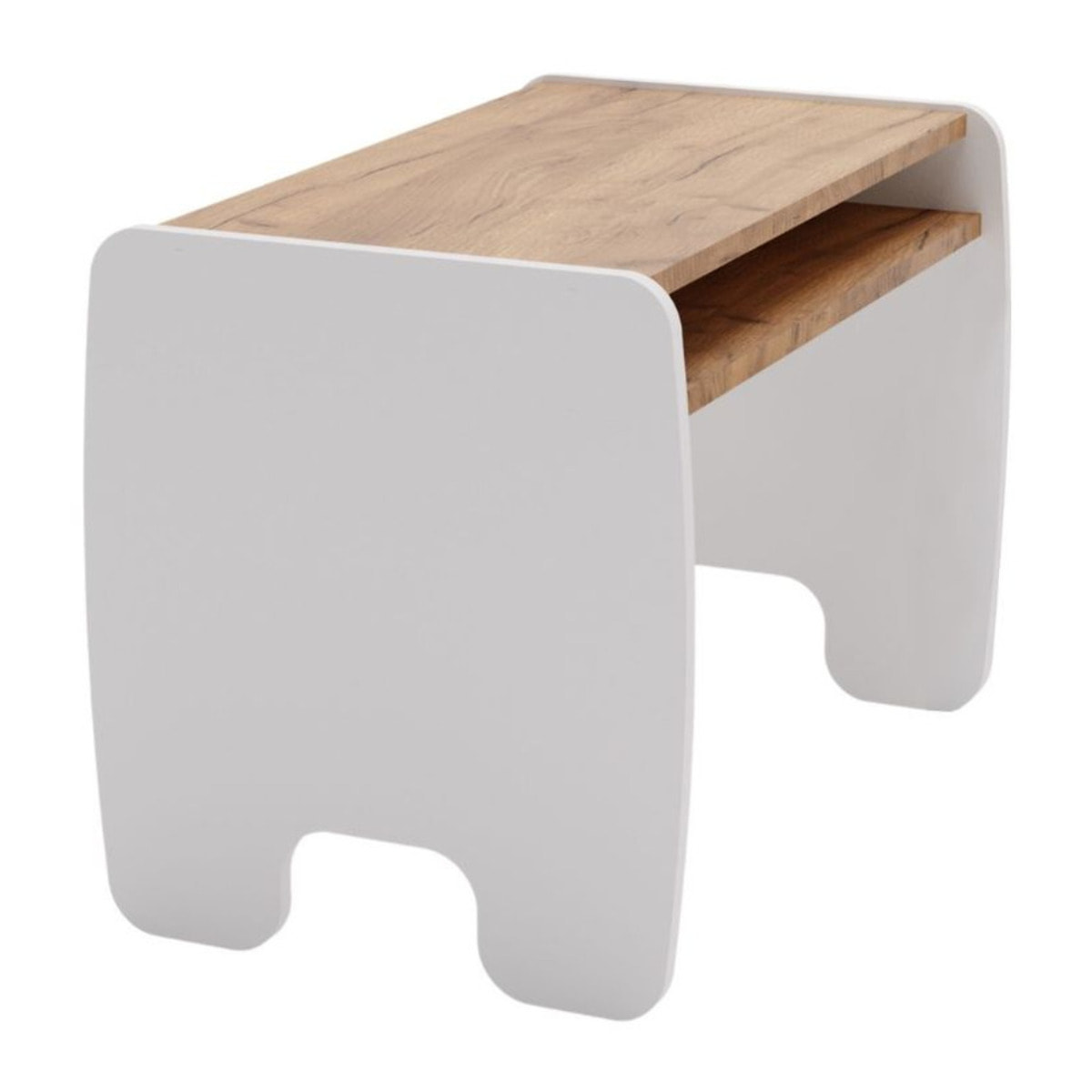 Set TIMI per Bambini con Tavolino e due Sedie Bianco e Rovere