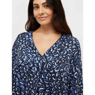 Fiorella Rubino - Blusa estampado animal - Azul