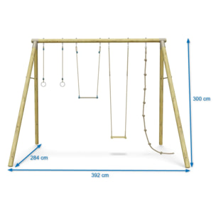 Portique bois 3 m Adulte Albert - 4 personnes