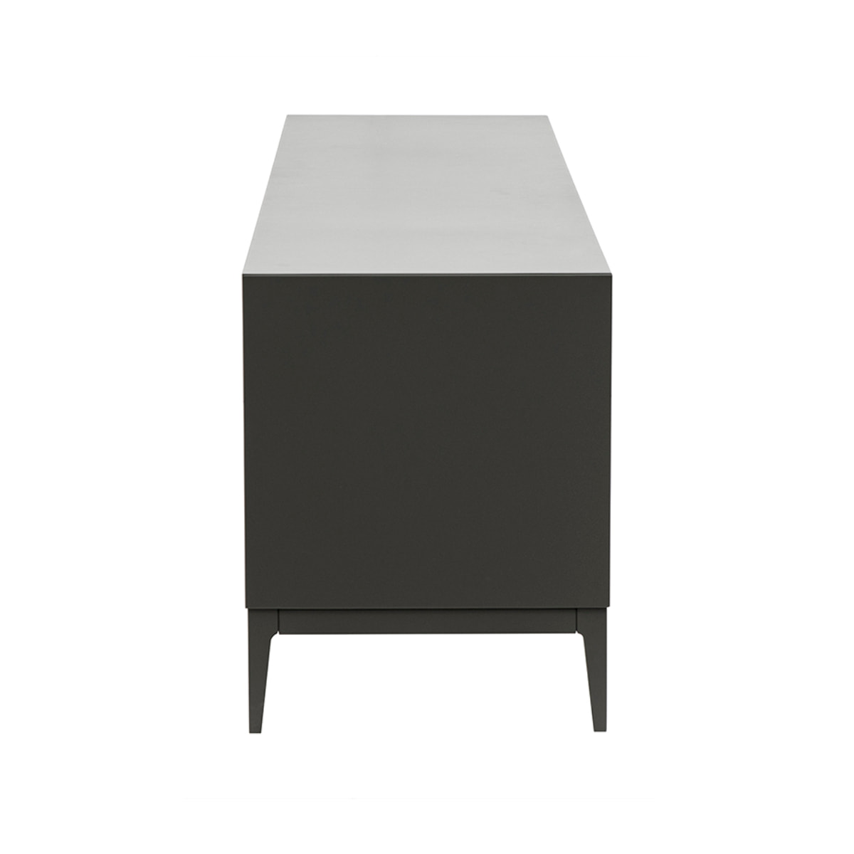 Meuble TV design gris laqué brillant avec rangements L180 cm GRAY