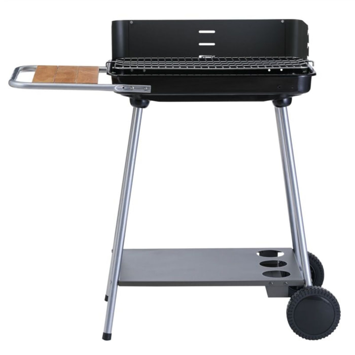 Barbecue charbon ESSENTIELB EBCA3 noir gris sur pieds, 37x23 cm