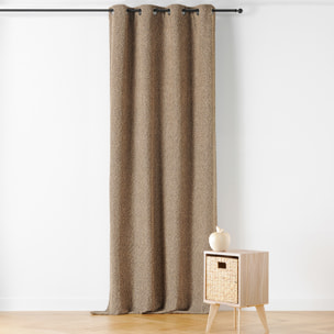 Rideau Thermique à Oeillets  - Effet Bouclé - Taupe