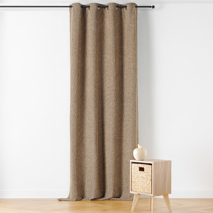 Rideau Thermique à Oeillets  - Effet Bouclé - Taupe