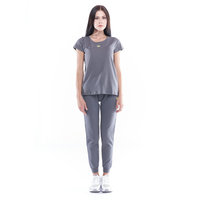 Camiseta básica mujer manga corta cuello redondo