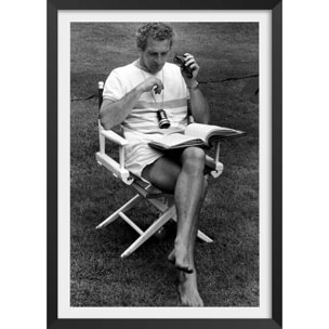 Affiche acteur célèbre Paul Newman, 1970 Affiche + cadre en bois - Noir