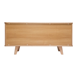 Buffet scandinave en bois clair frêne 2 portes 3 tiroirs L160 cm FIFTIES