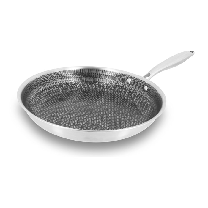 Poêle en acier inoxydable et céramique antiadhésif 28cm - tous feux TRINOX