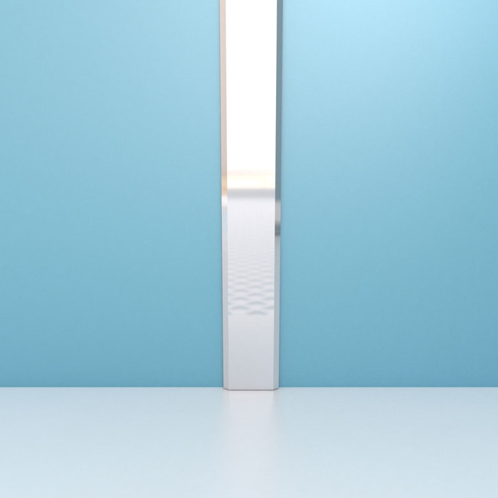 Profilé de jonction en Aluminium Finition Anodisé Brillant pour Panneaux Muraux - 20x5x2100 mm
