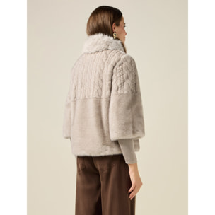 Oltre - Chaqueta en tejido peludo de doble elaboración - Gris