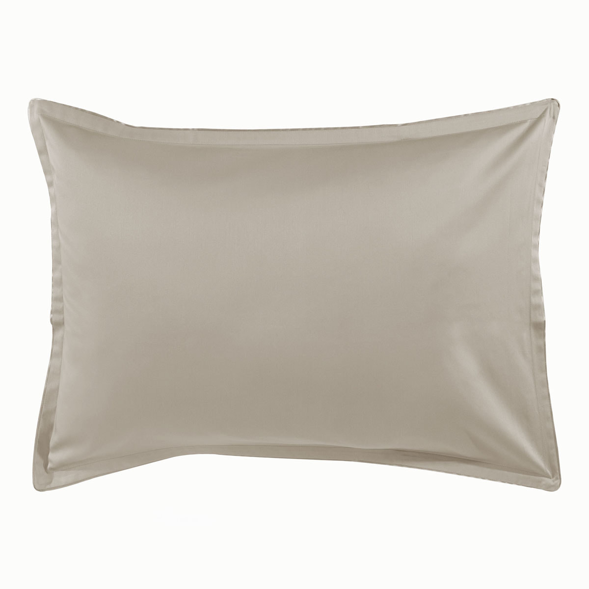 Taie d'oreiller unie en satin de coton bio, TEOPHILE, Taupe Gazelle