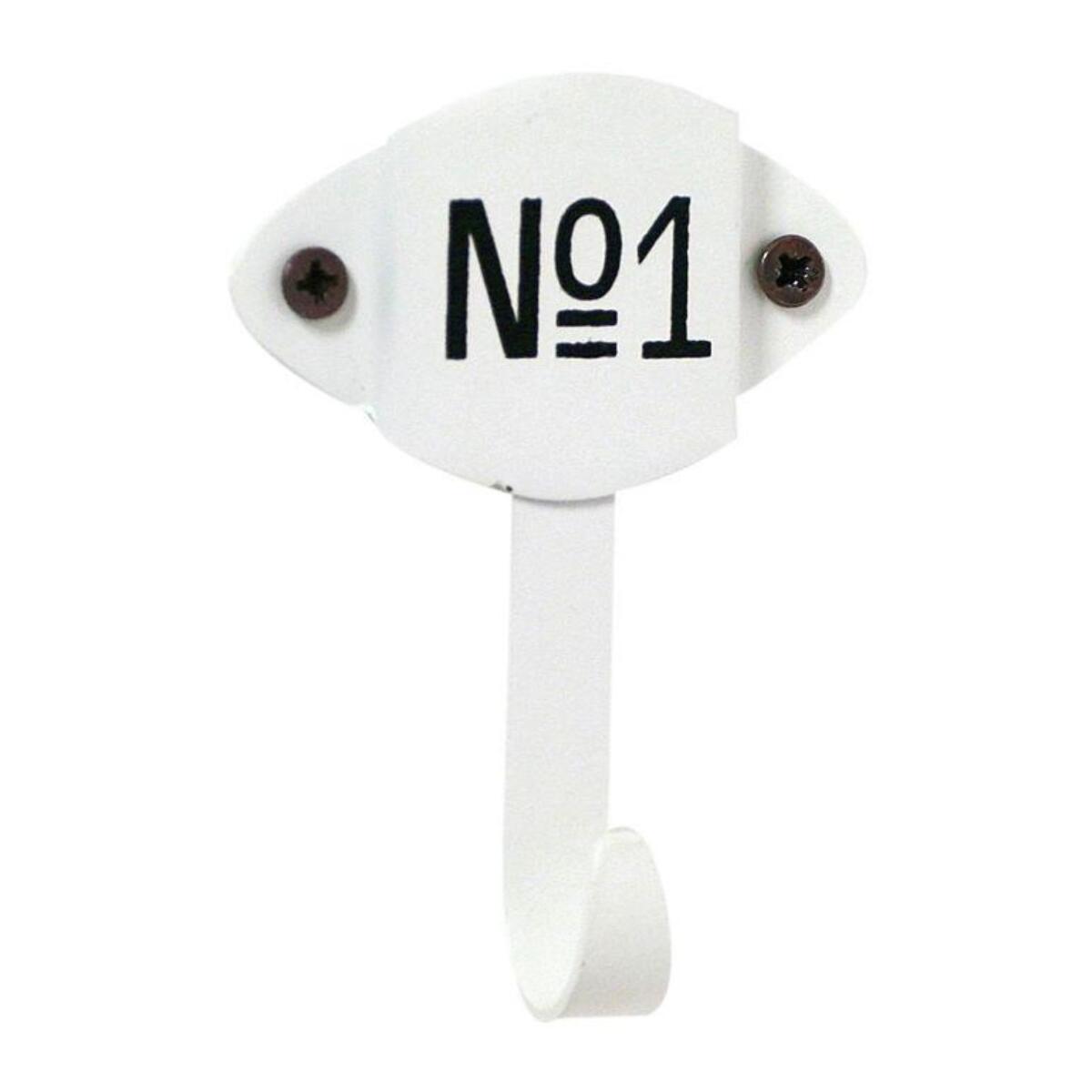 Appendino in metallo da 1 posto bianco, chiave cm7x9,5x2