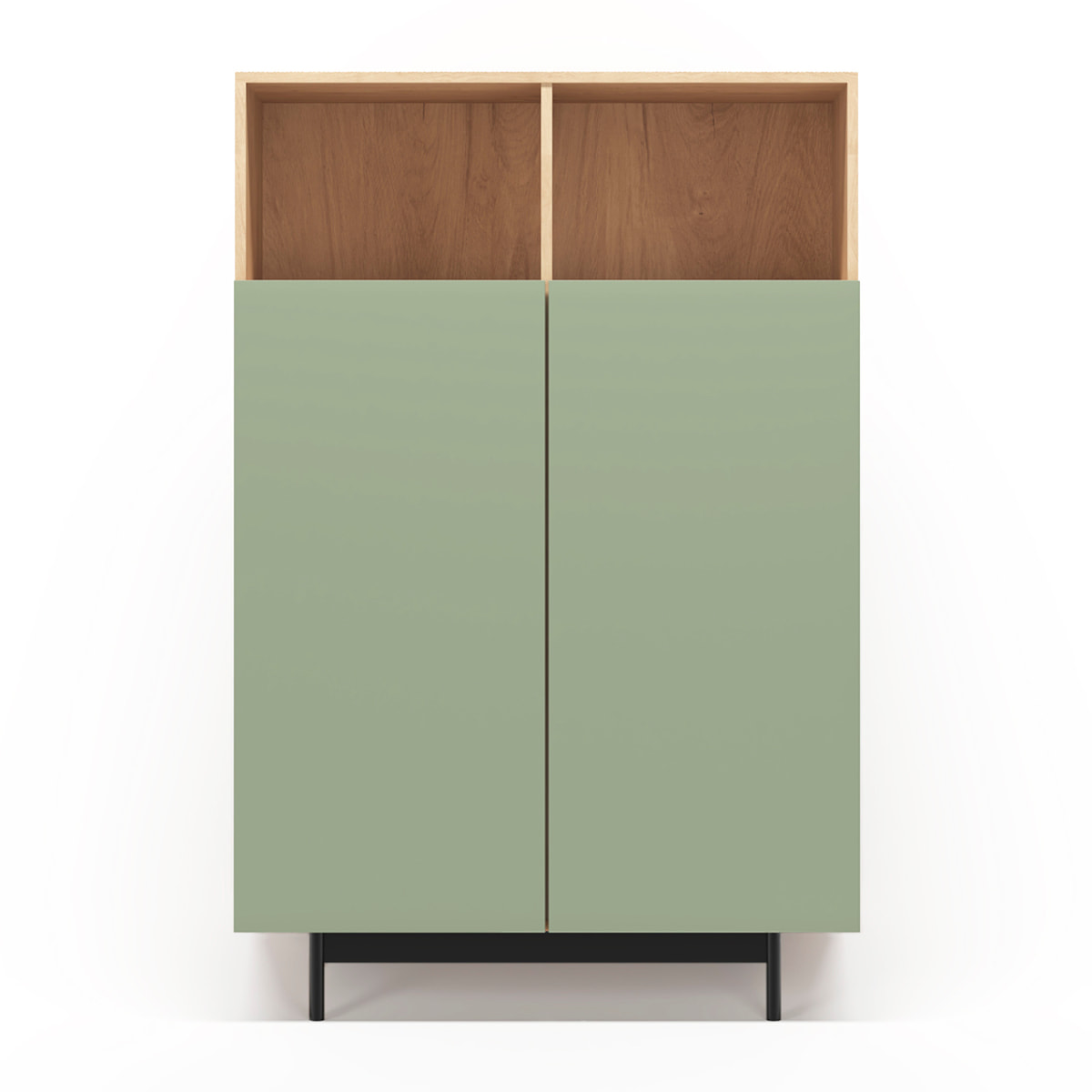 Aparador alto Printed roble y verde 140x90x34 cm