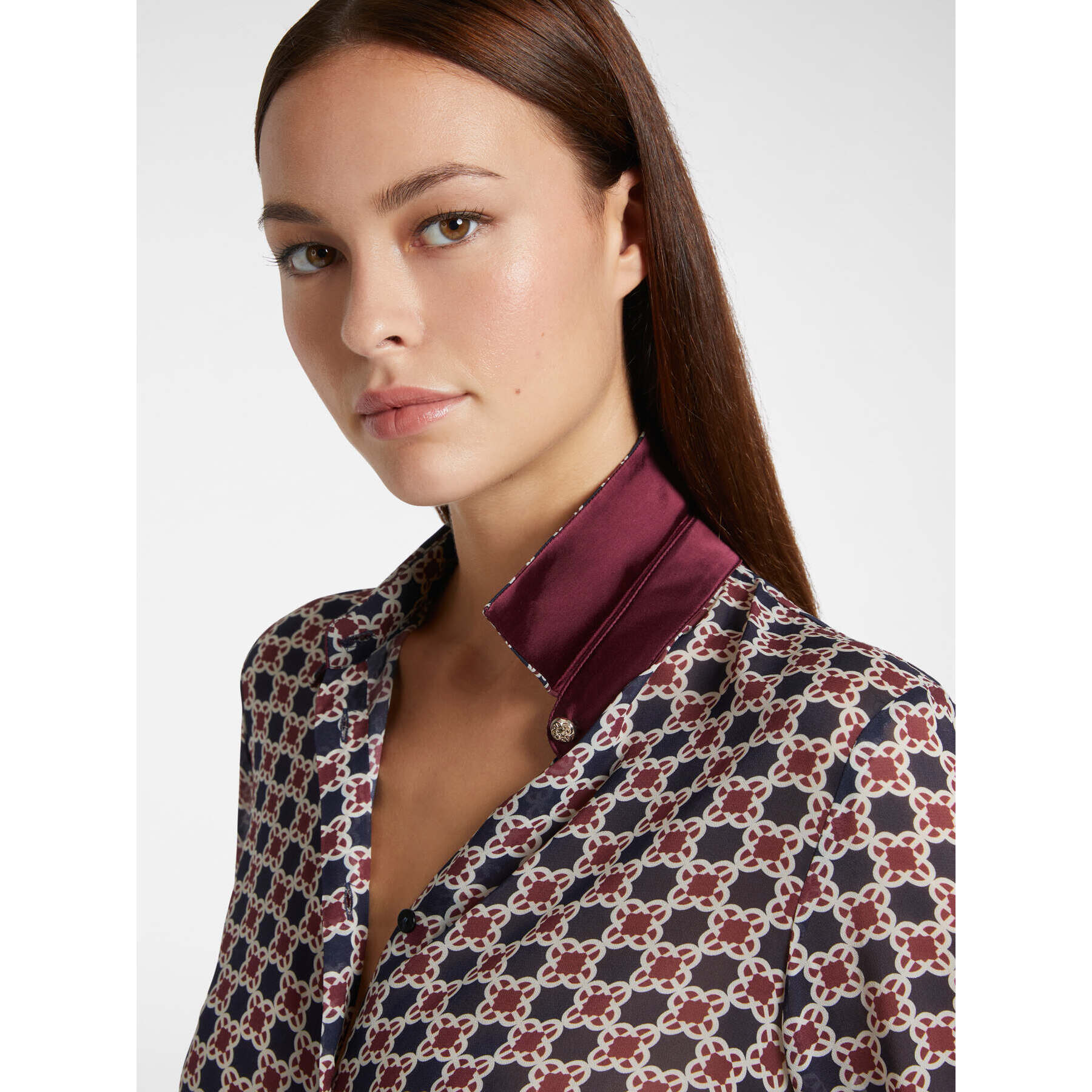 Elena Mirò - Camisa monograma - Burgundy