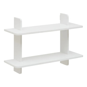 Étagère murale 2 niveaux Fixy 19x60cm blanc