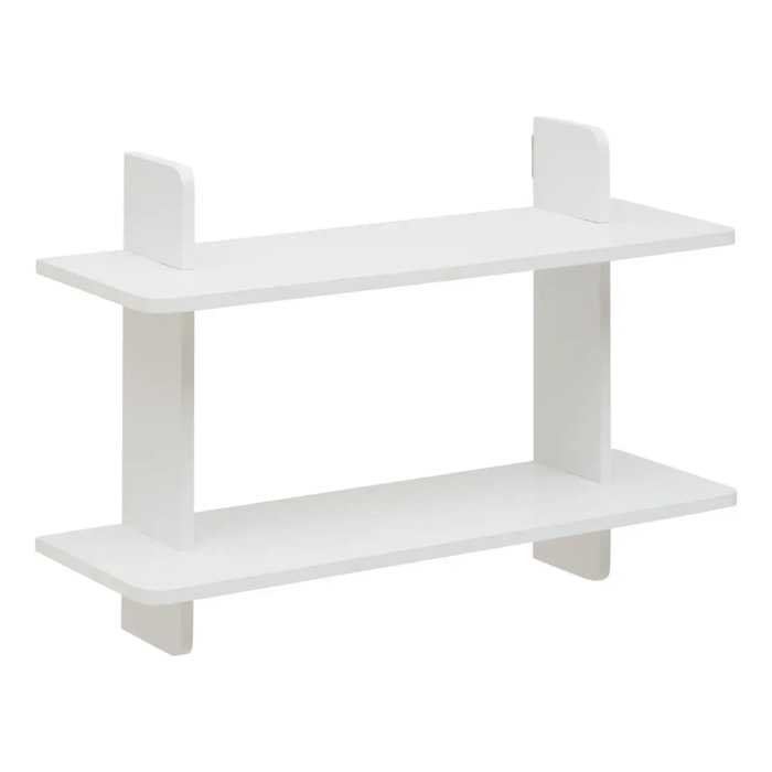 Étagère murale 2 niveaux Fixy 19x60cm blanc