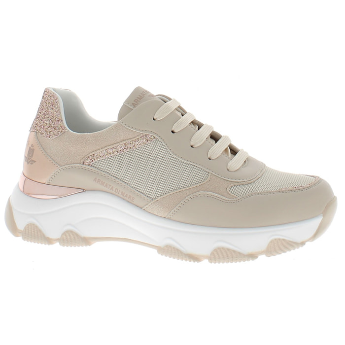 Armata di Mare Scarpe Donna Sneakers Casual con Soletta in Memory Foam AMD S61H05 Beige Rose Gold