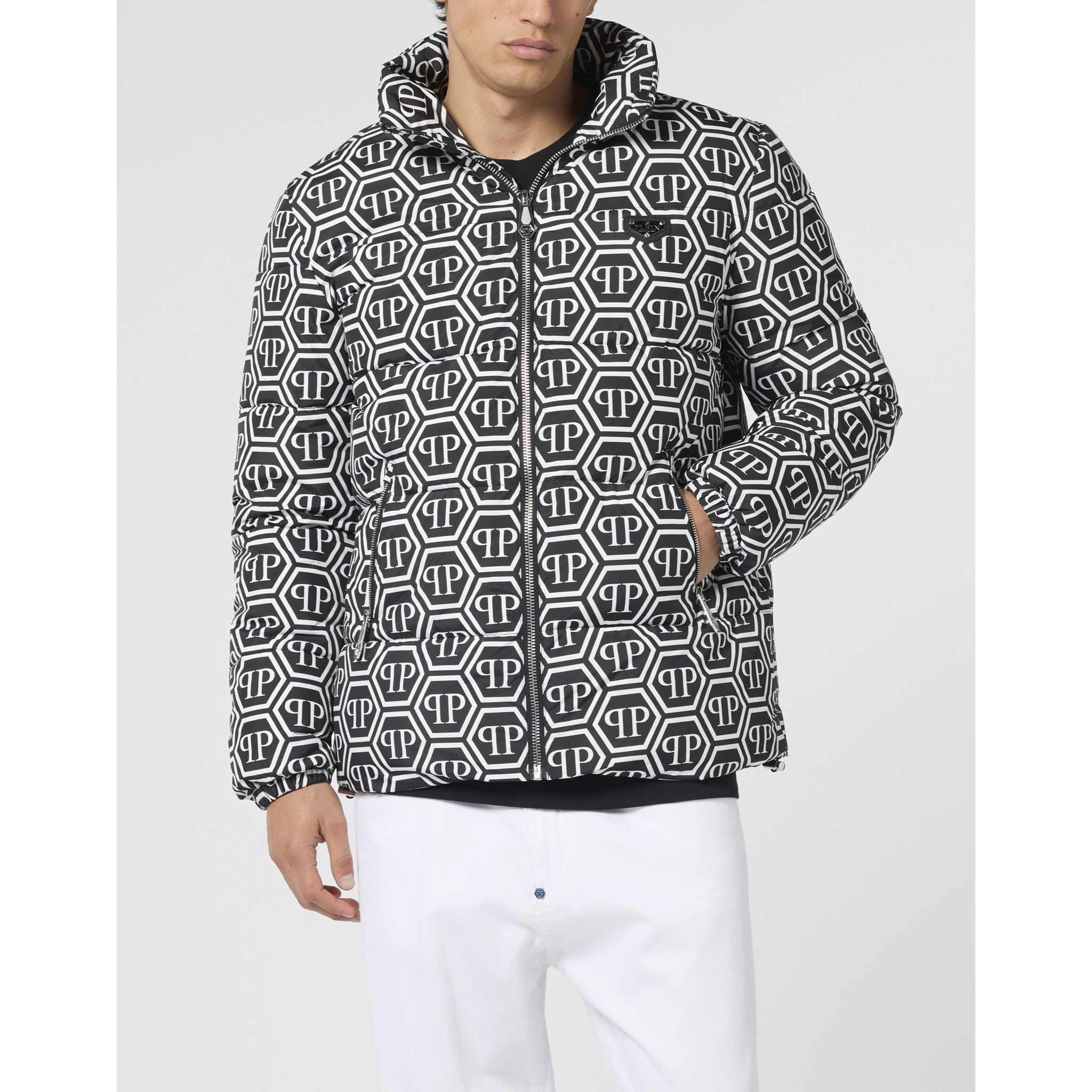 PHILIPP PLEIN Nylon Puffer Jacket Monogram