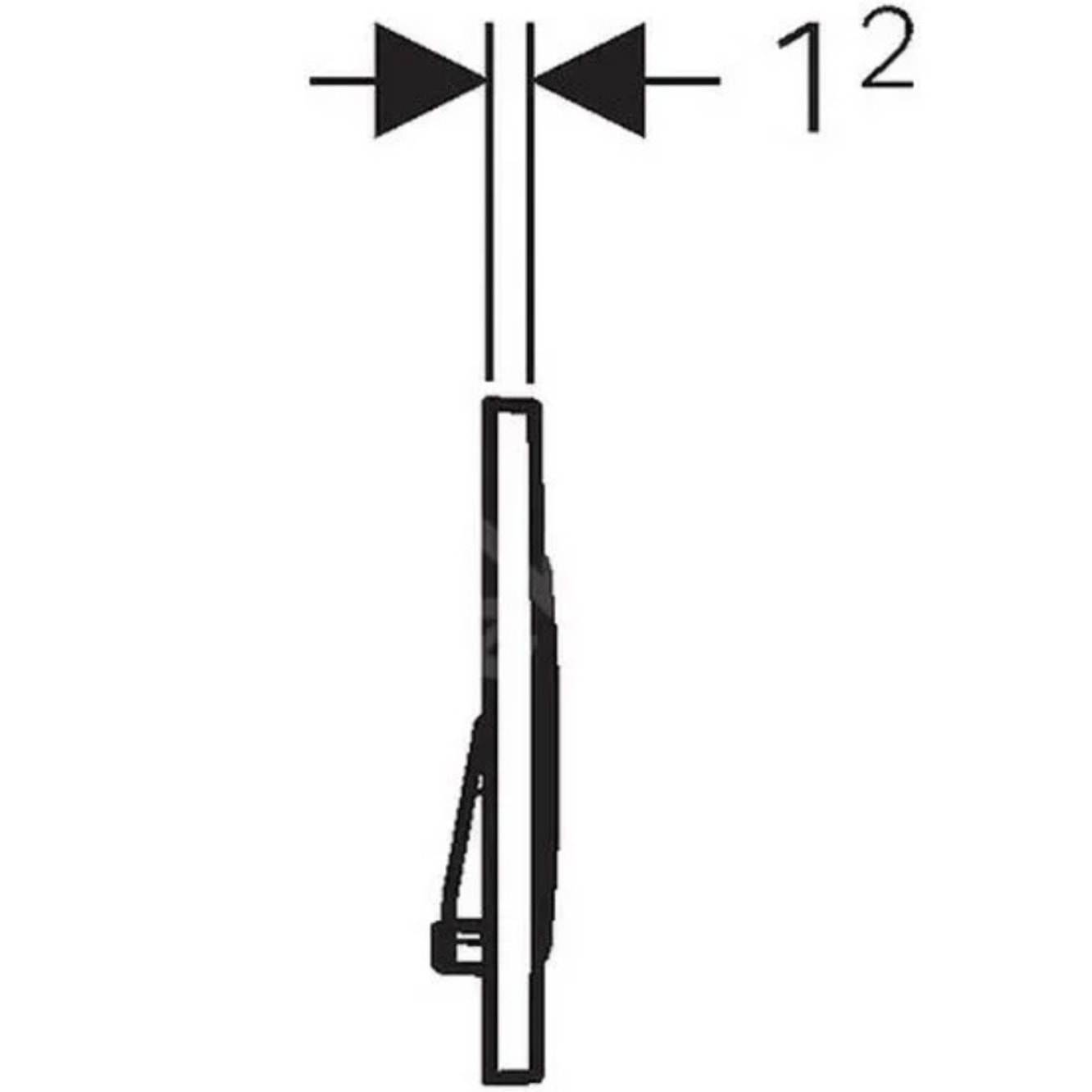 Sigma20 Plaque de déclenchement double touche noir brillant, contour noir mat (115.882.DW.1)