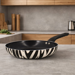 Lot de poêle et casserole en aluminium à motif zèbre - tous feux ANIMALS
