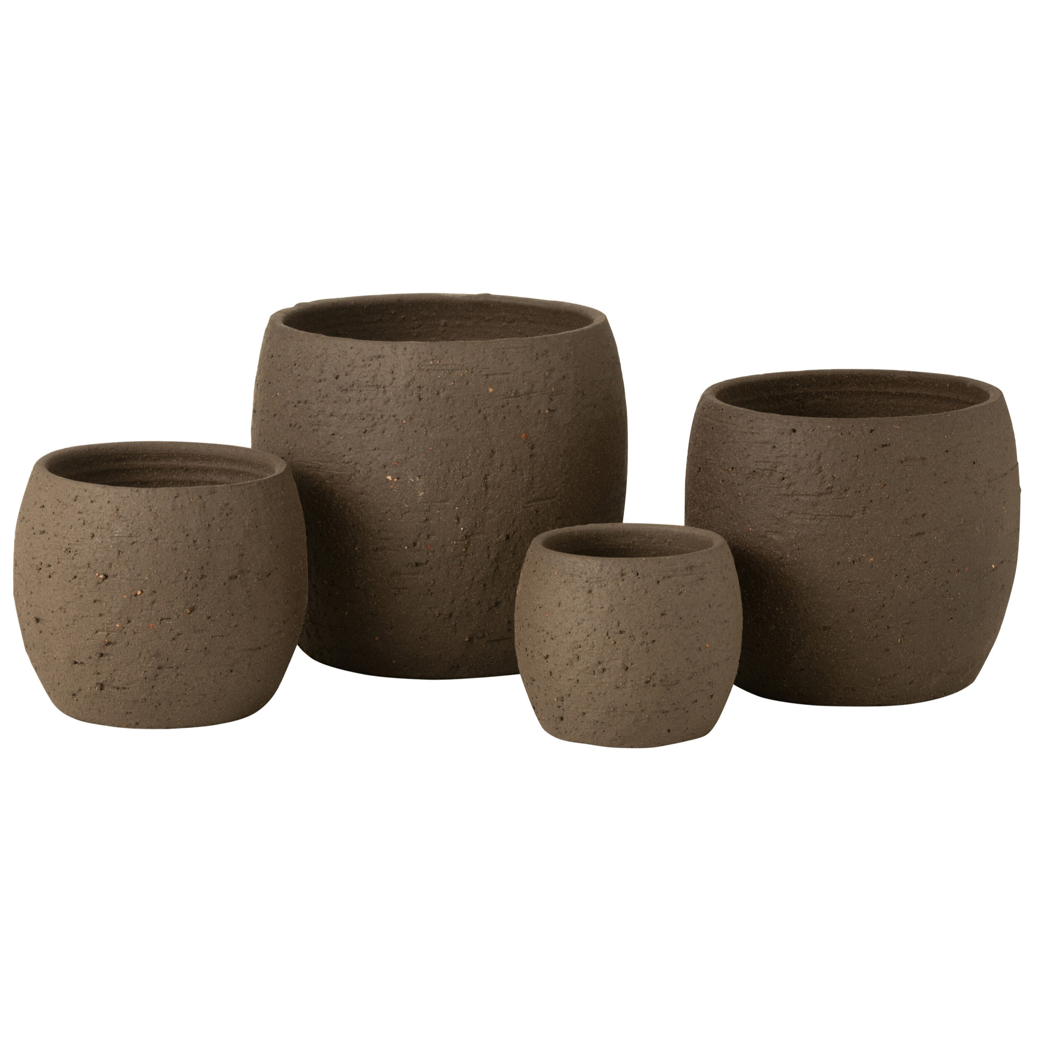 J-Line cache-pot Enya - céramique - marron - extra large - Ø 28 cm