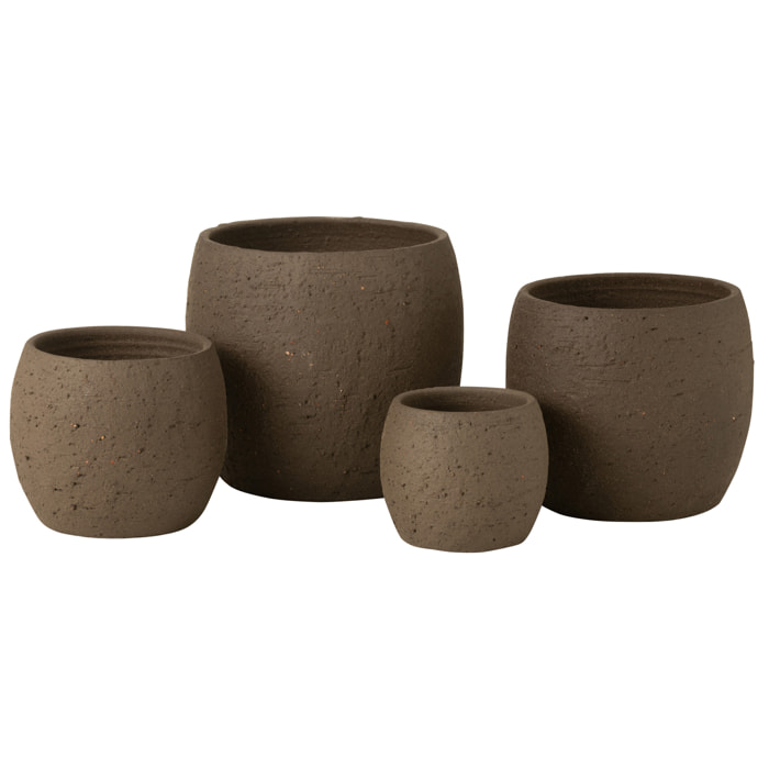 J-Line cache-pot Enya - céramique - marron - extra large - Ø 28 cm