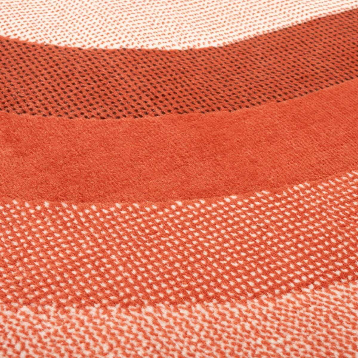 Tapis motif géométrique ovale dégradé, style rétro 70's