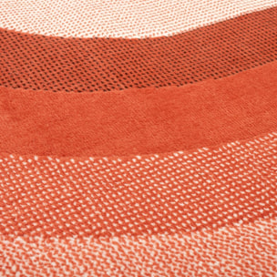 Tapis motif géométrique ovale dégradé, style rétro 70's