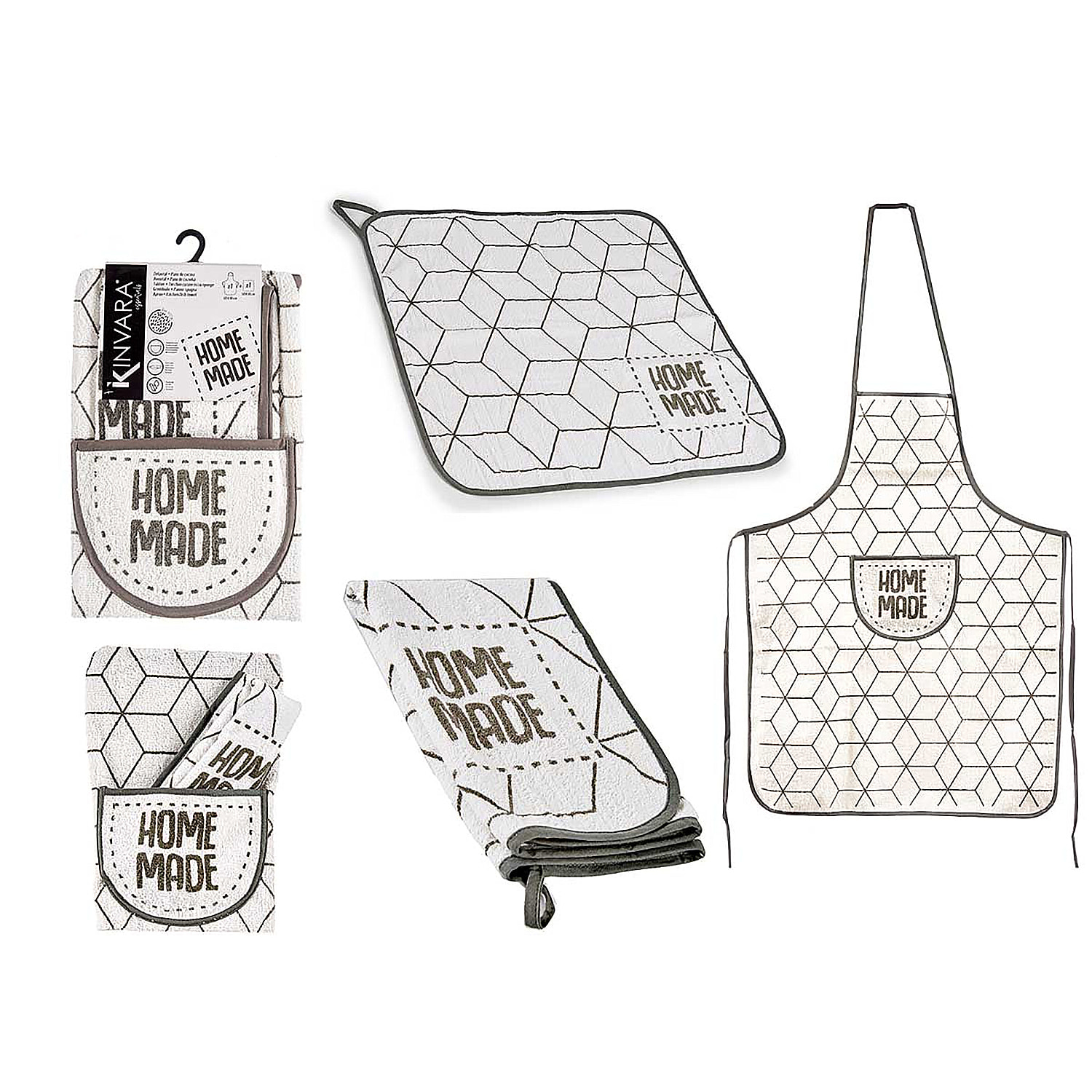 Set di grembiule + strofinaccio da cucina.