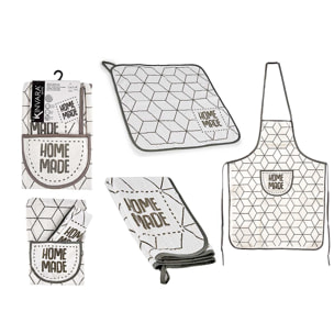 Set di grembiule + strofinaccio da cucina.