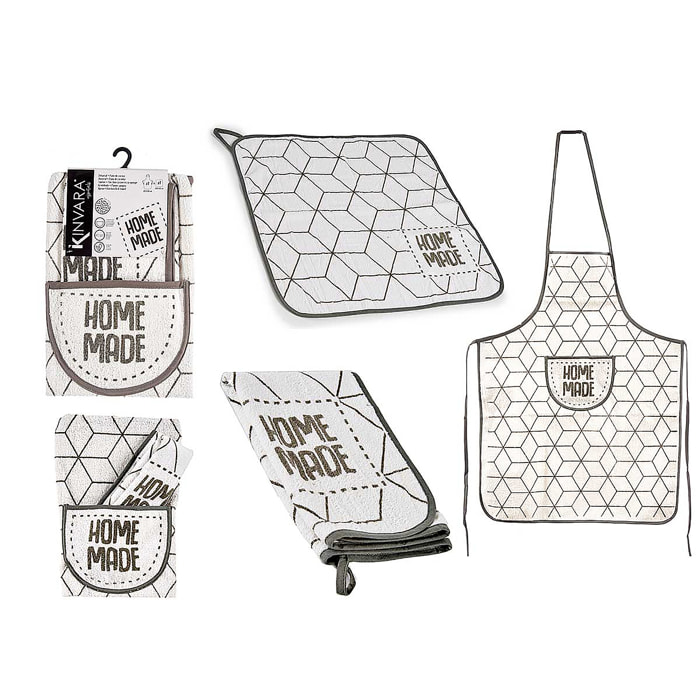 Set di grembiule + strofinaccio da cucina.