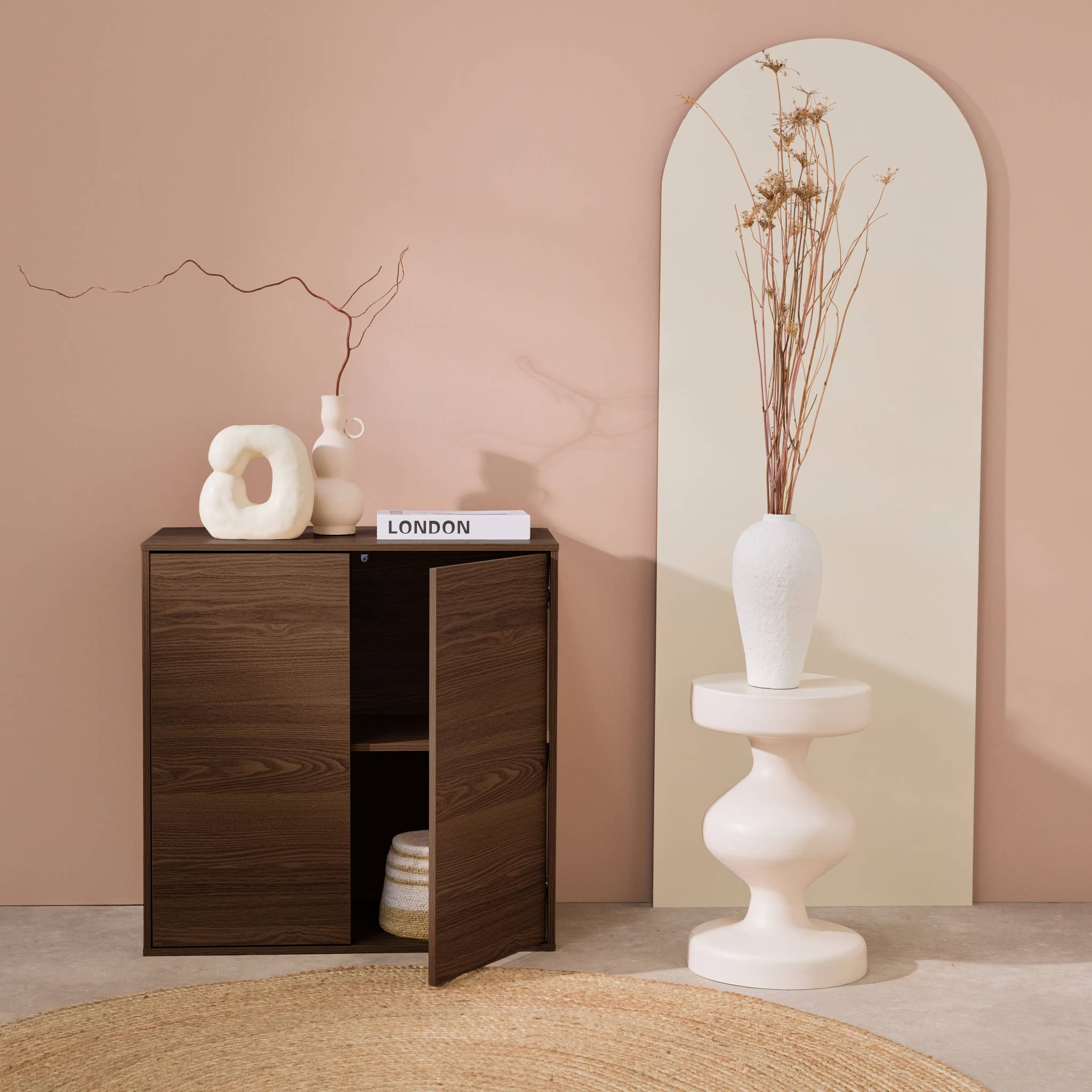 Module de rangement décor bois 2 portes 70cm KOMPO