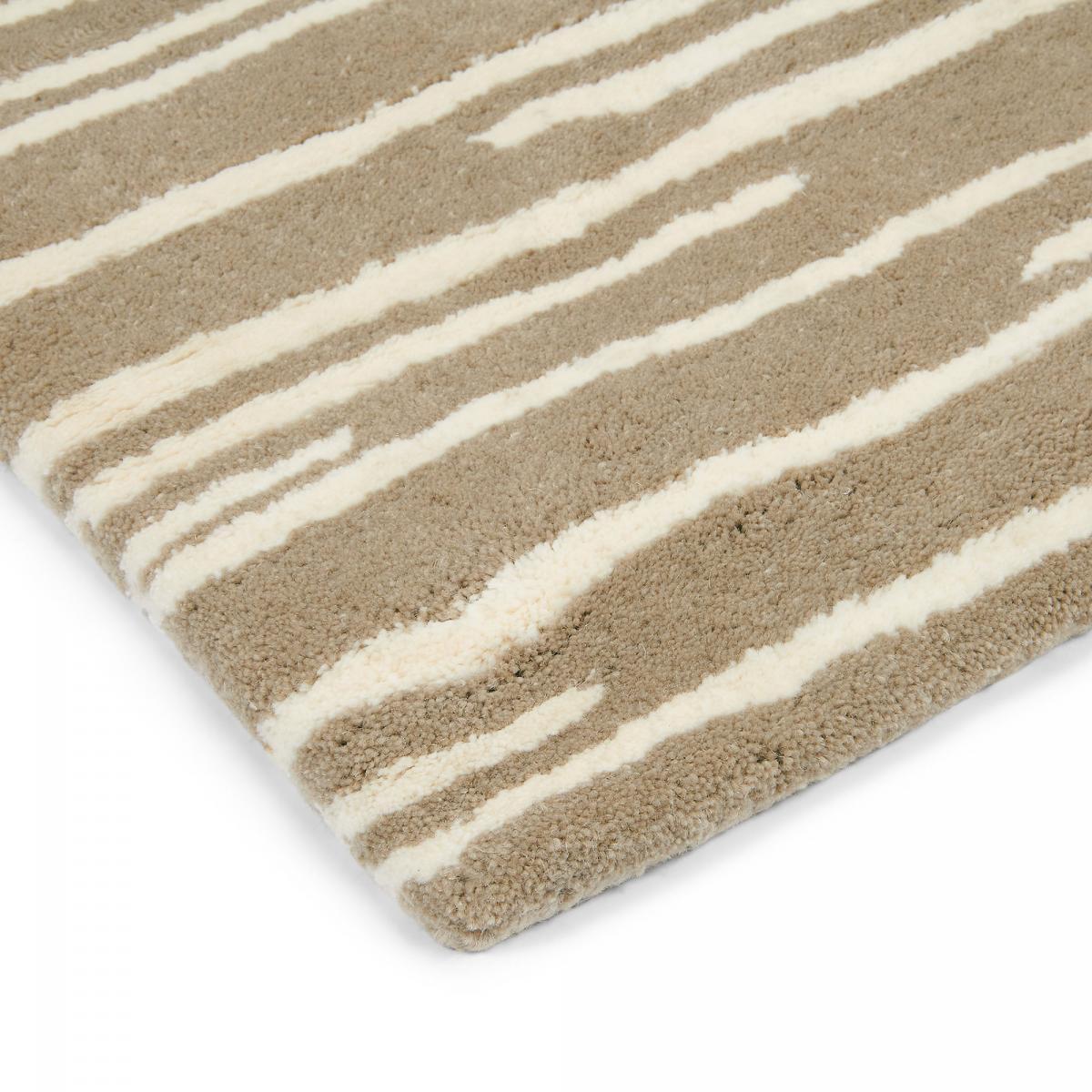 Tapis salon et chambre fait à la main en laine motif faux uni