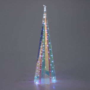 árbol luminoso de navidad con base de estrella con 40 luces led h.40cm