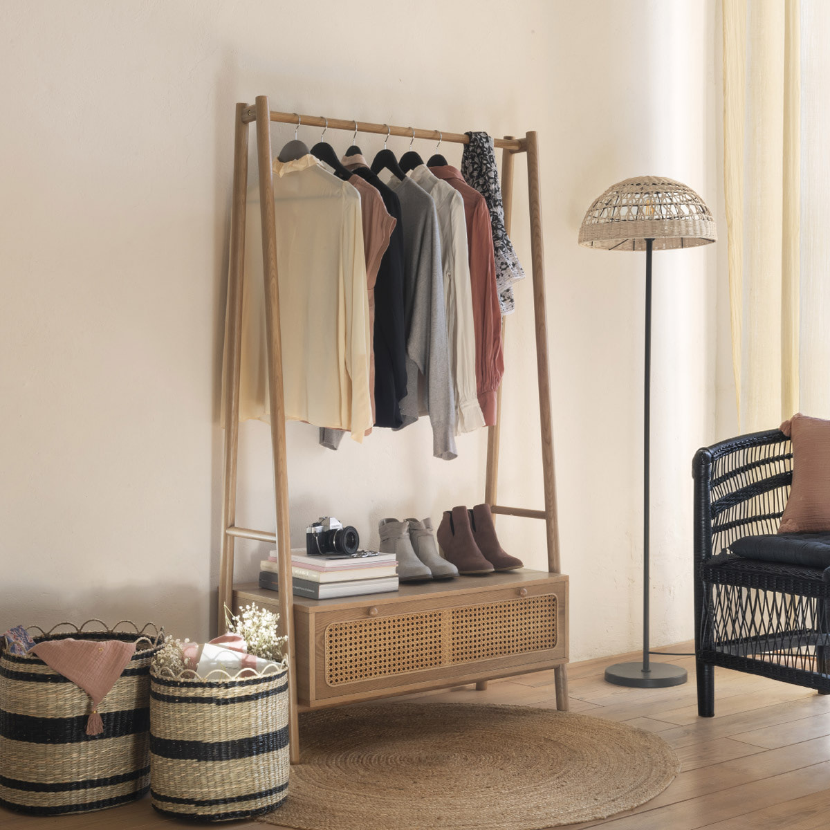 Lampadaire droit "Rory" en métal H150,5cm
