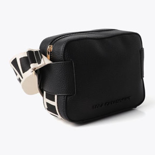 Borsa a tracolla in nylon a contrasto