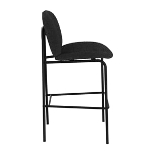Lot de 2 chaises pour îlot central en tissu bouclé noir 63,5 cm - Iris