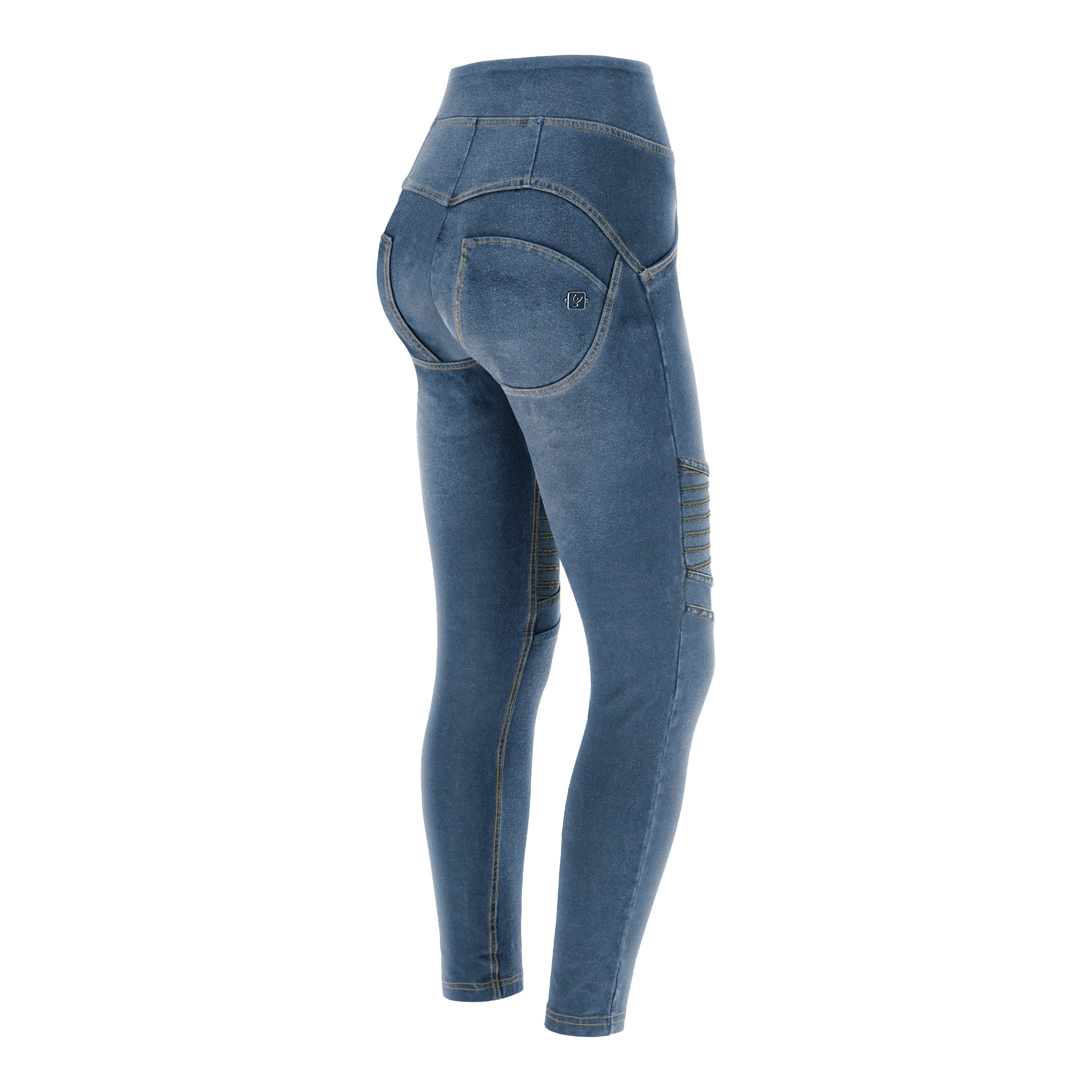 Jeggings push up WR.UP® 7/8 vita super alta e inserti biker