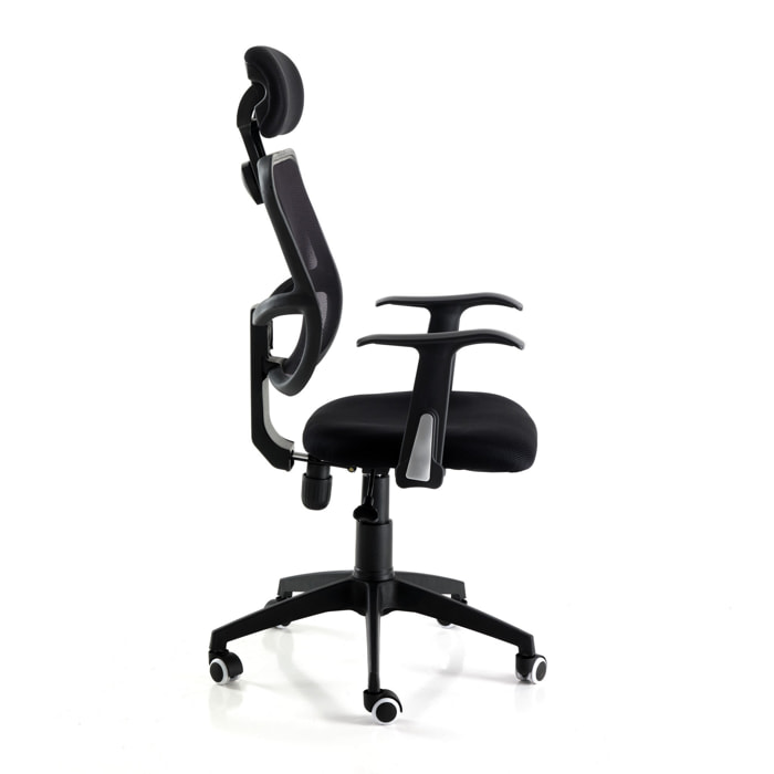 Tomasucci fauteuil avec appuie-tête de bureau COOL BLACK Noir